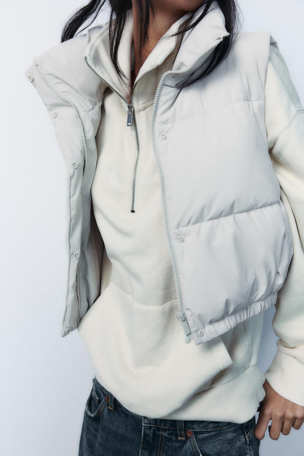 RUBBERISED PADDED CROP GILET - Zara фото 3