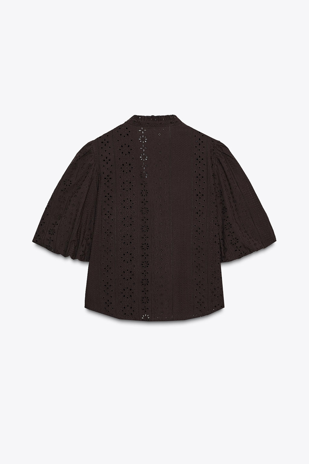 SHIRT WITH CUTWORK EMBROIDERY AND PUFF SLEEVES - Zara фото 8