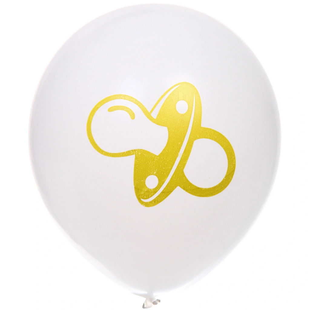 Воздушные шары 25 шт, 10"/25см "Здравствуй, Солнышко", Белый/золото