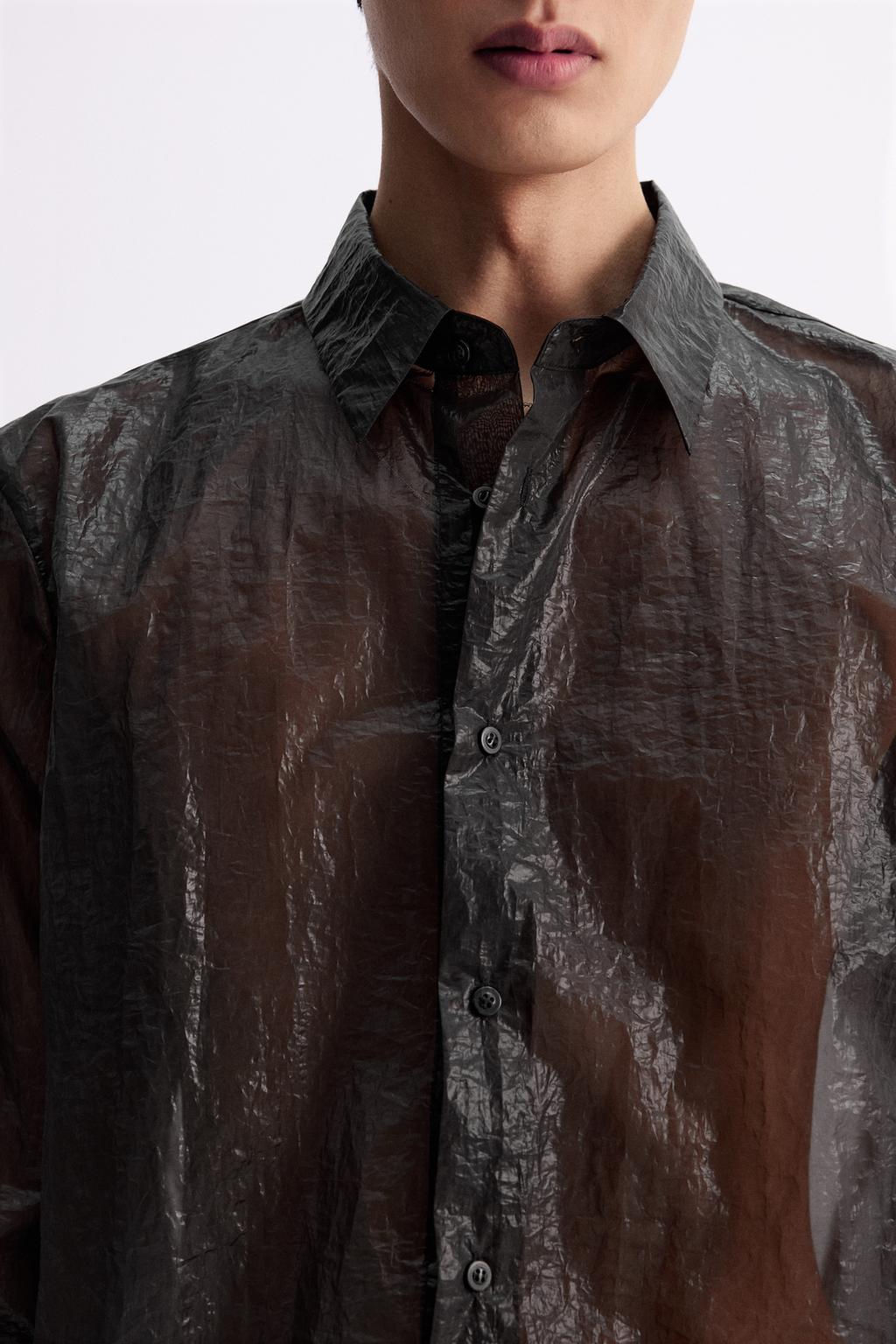 LIMITED EDITION SEMI-SHEER SHIRT - Zara фото 6