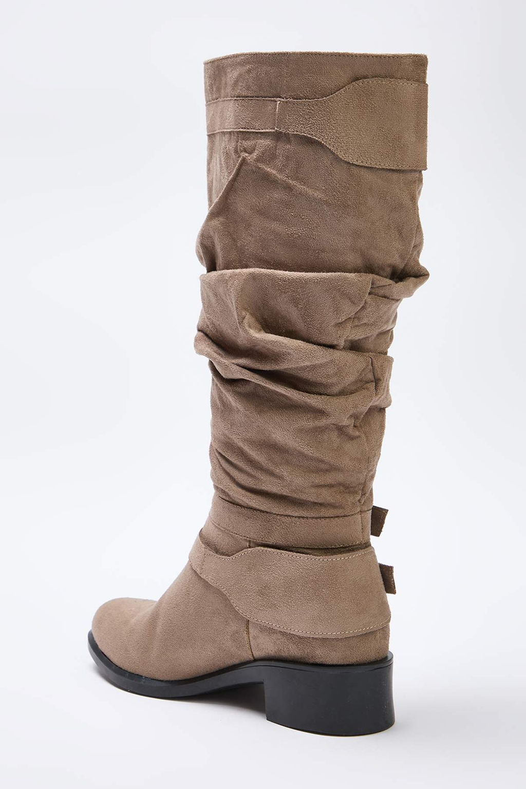 Vizon Suet Toka Detayl? Koruklu Blok Topuklu Kad?n Cizme TAKAW26CZ00020