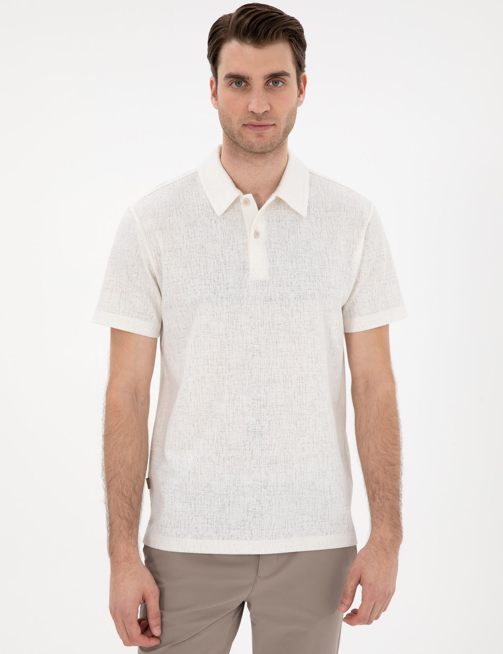 Ekru Slim Fit Polo Yaka Ti__rt - Pierre cardin фото 3