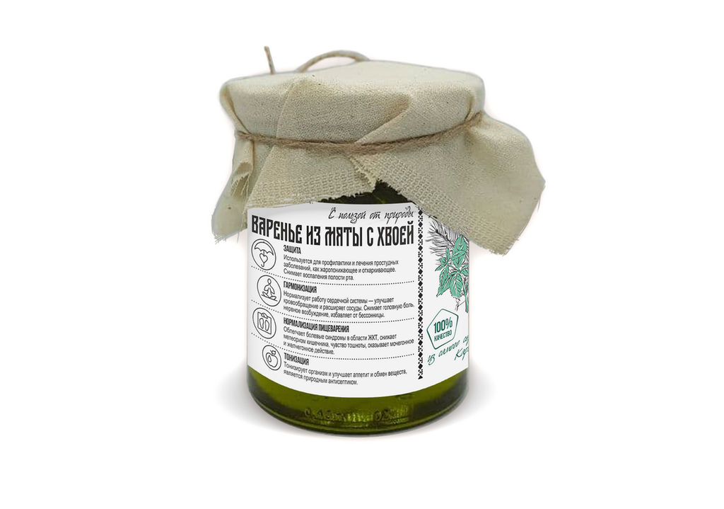 Варенье из Мяты с хвоей баночка 530 г Крафт упаковка