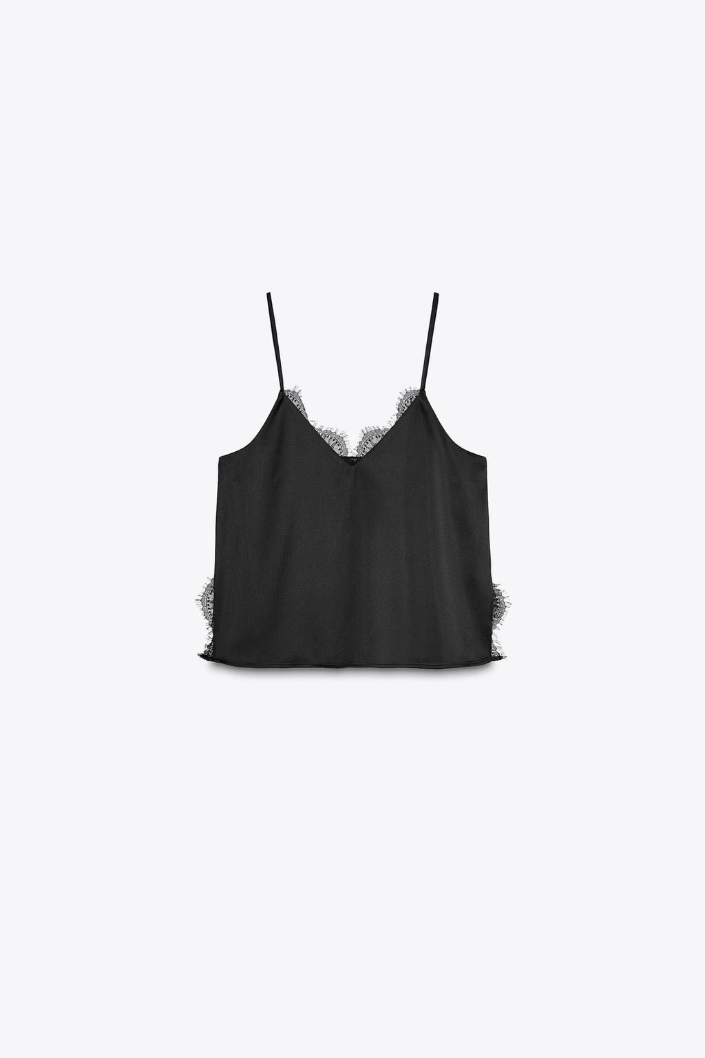 SATIN TOP WITH LACE - Zara фото 3