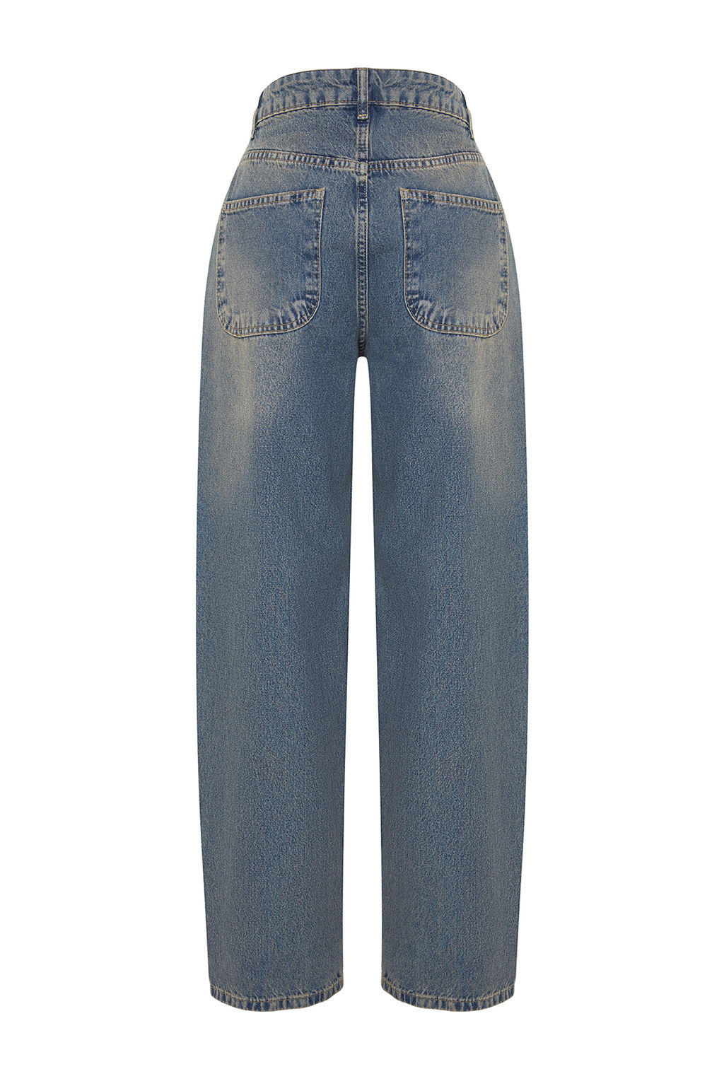 TRENDYOLMILLA Koyu Mavi Soluk Efektli Vintage Dusuk Bel Skater Jeans TWOSS24JE00052  фото 8