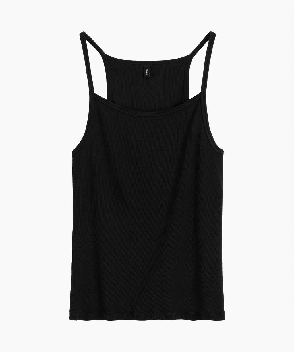 ATLANTIC LV-002 Майка женская Ribbed Top черный  фото 2
