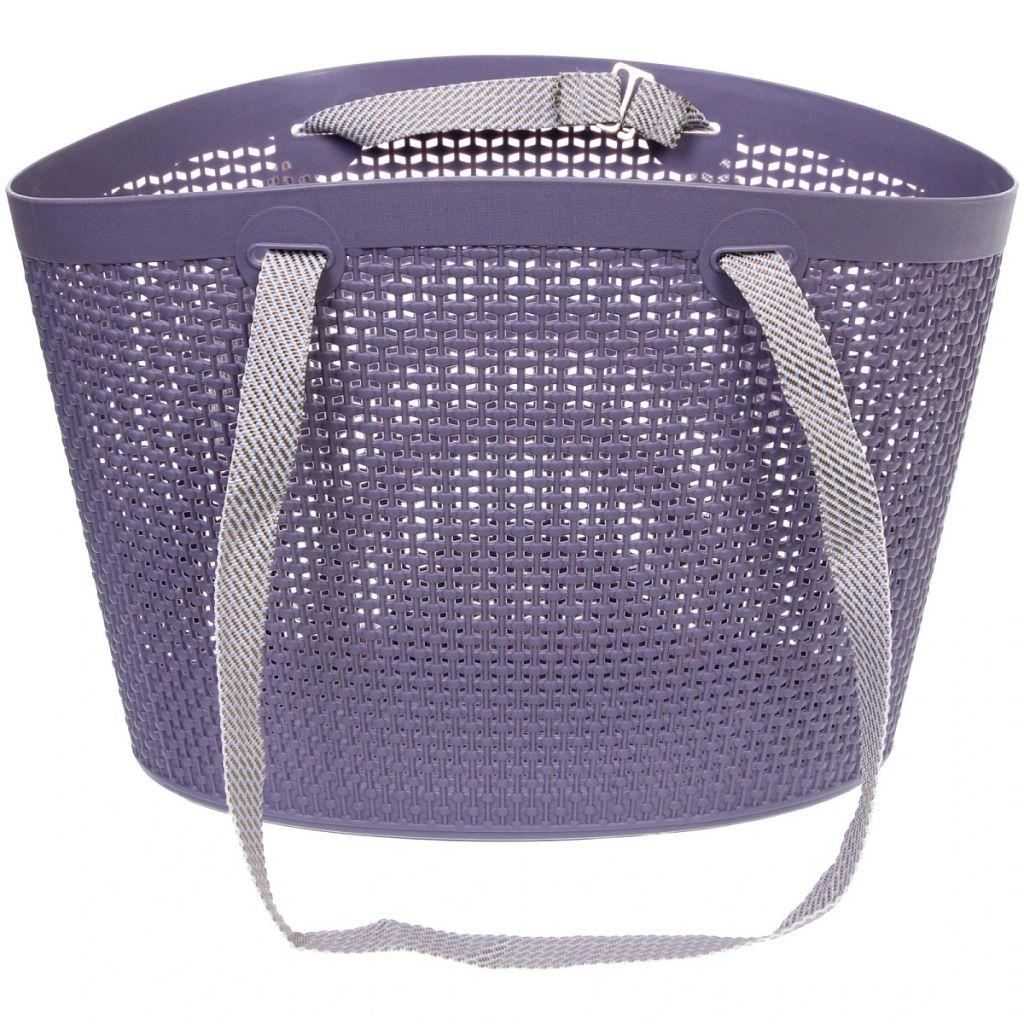 Корзинка хозяйственная "ФОЛЬК", цвет пудровый серый, 41*21*28.5см (лейбл)