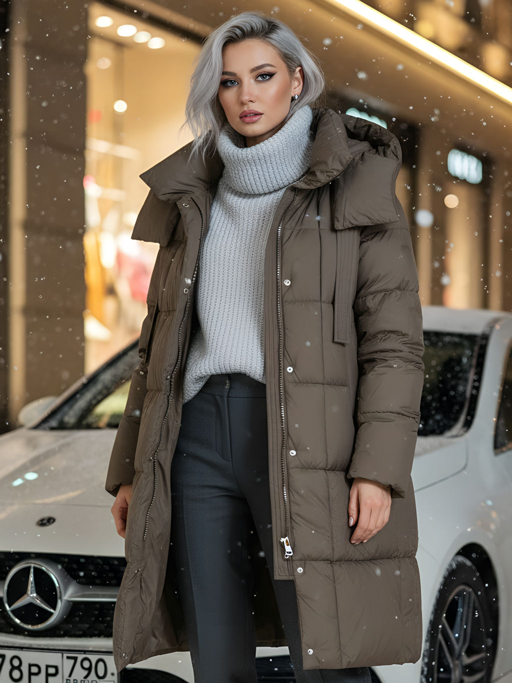 Пальто зимнее Visdeer утепленное утеплитель 240 г/м² коричневое  фото 22