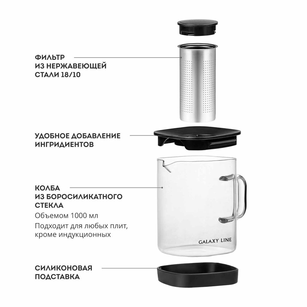 Чайник заварочный GALAXY LINE GL9361 (видео в описании)  фото 3