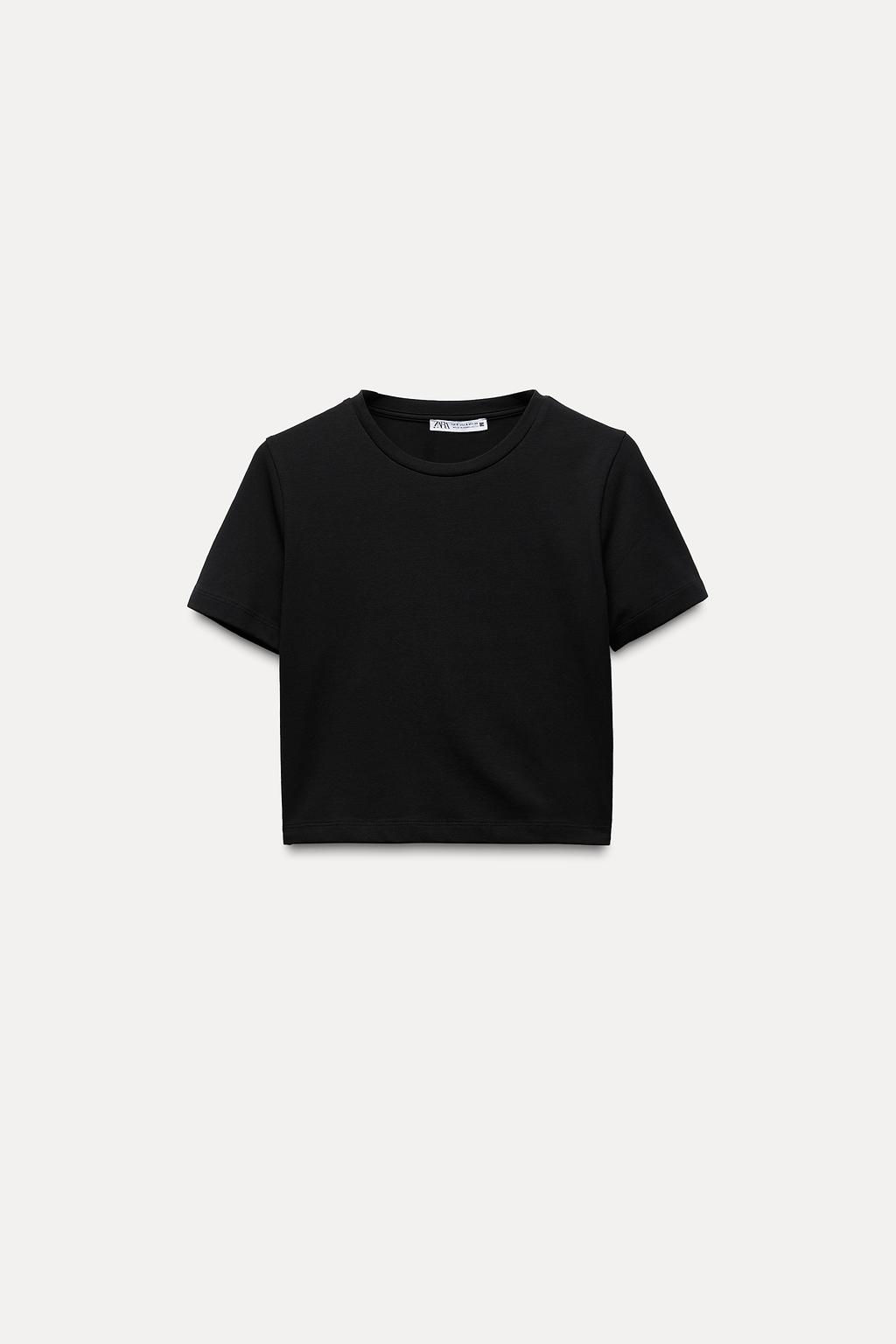 CROPPED STRETCH T-SHIRT - Zara фото 9
