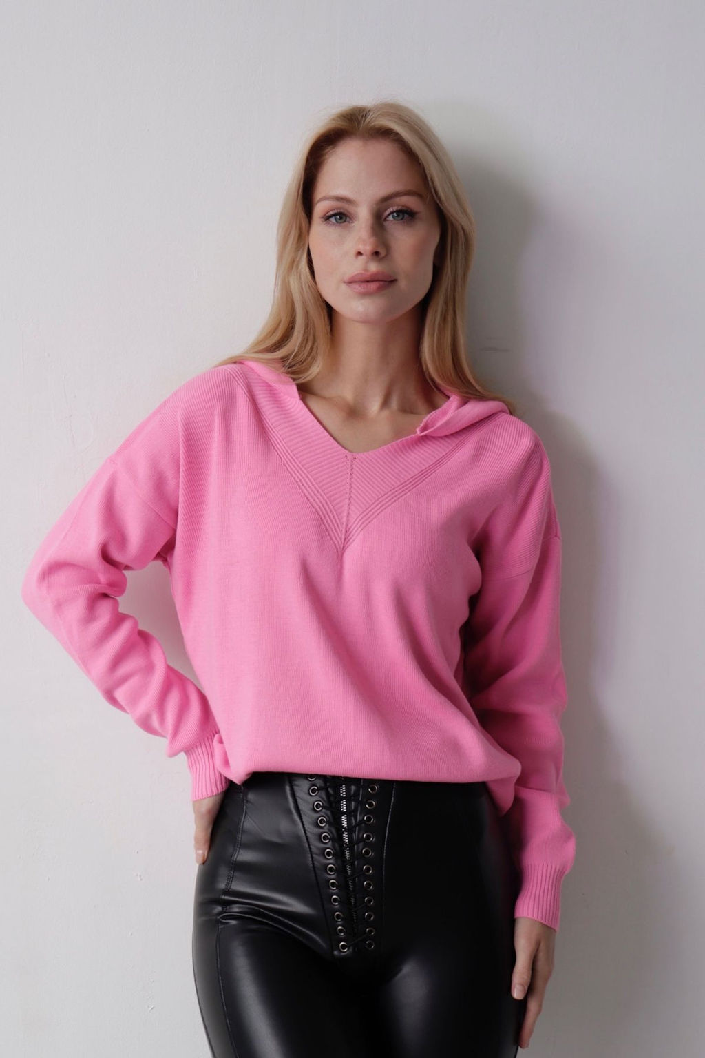 10669 Пуловер с капюшоном розовый - Martichelli фото 11