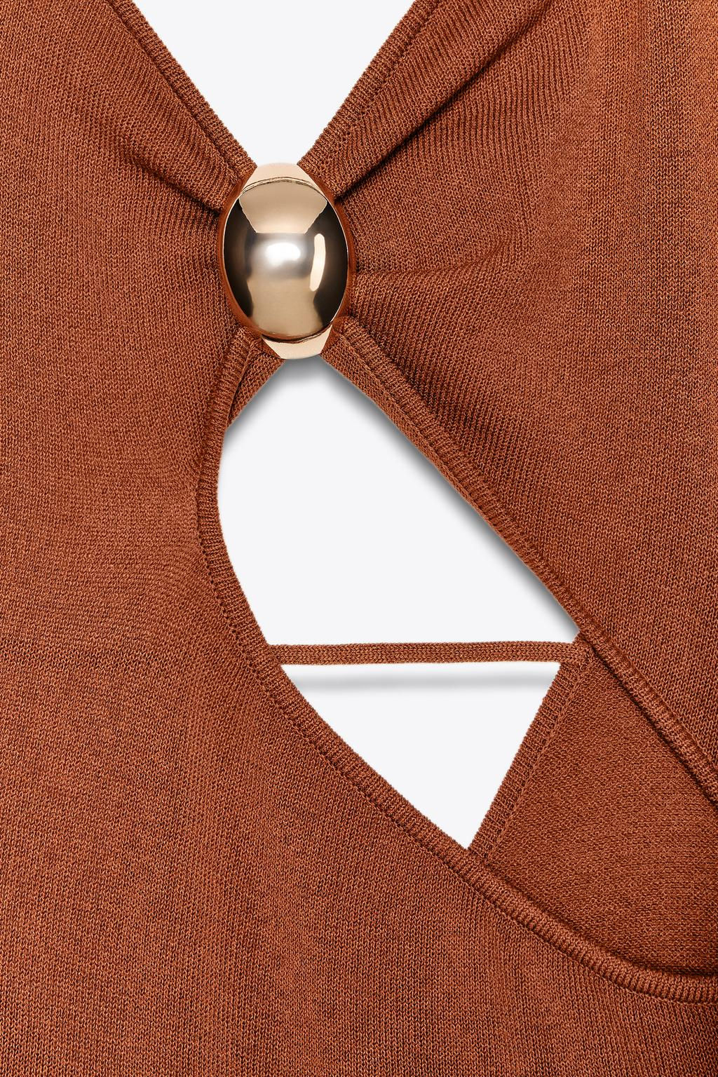 KNIT DRESS WITH CUT OUT DETAIL - Zara фото 9