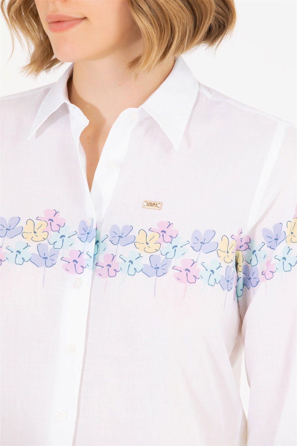 Женская синяя рубашка с длинным рукавом Неожиданная скидка в корзине - U.s. polo assn фото 7