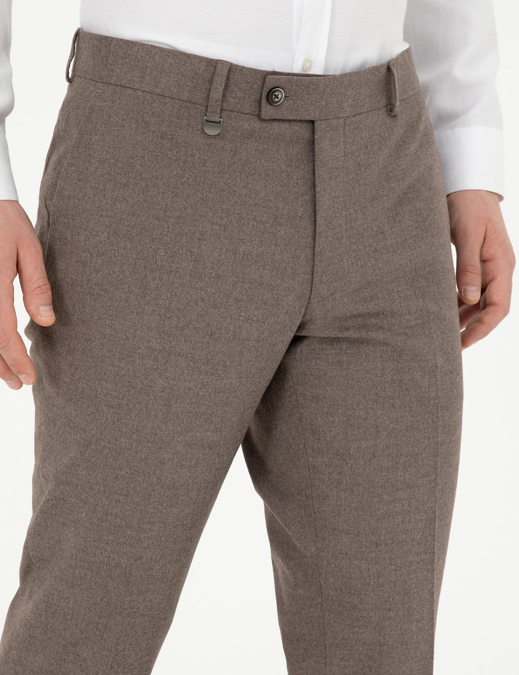 A__k Kahverengi Slim Fit Kuma_ Pantolon