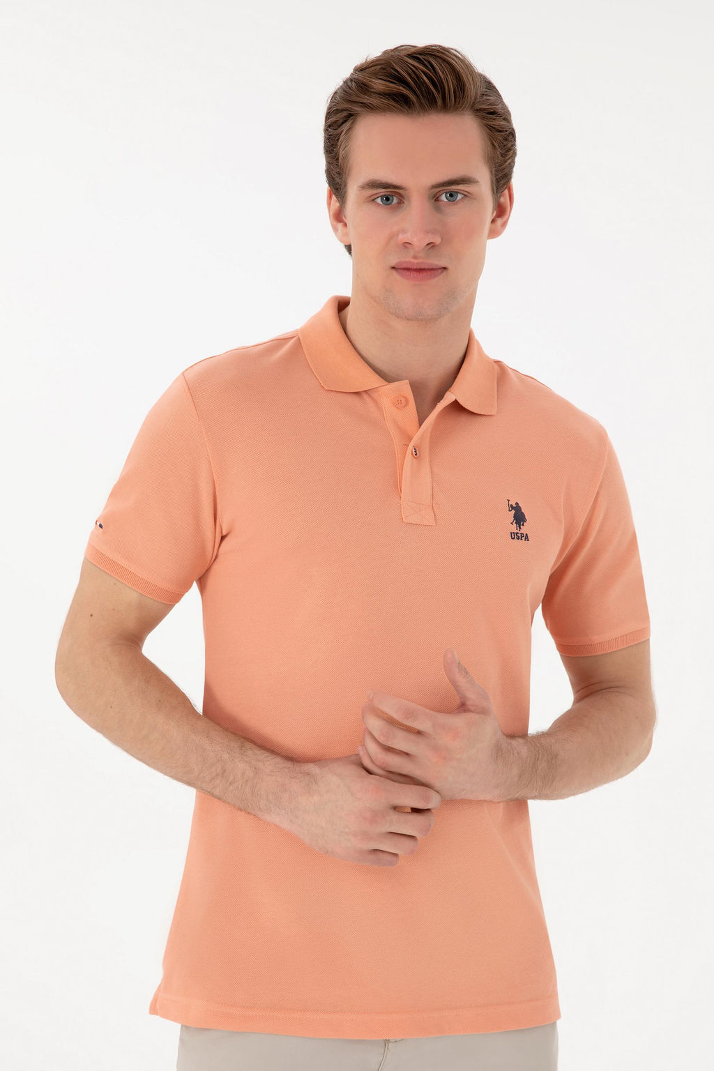 Erkek Slim Fit Polo Yaka A__k Mavi Basic Ti__rt Sepette S_rpriz _ndirim - U.s. polo assn фото 3
