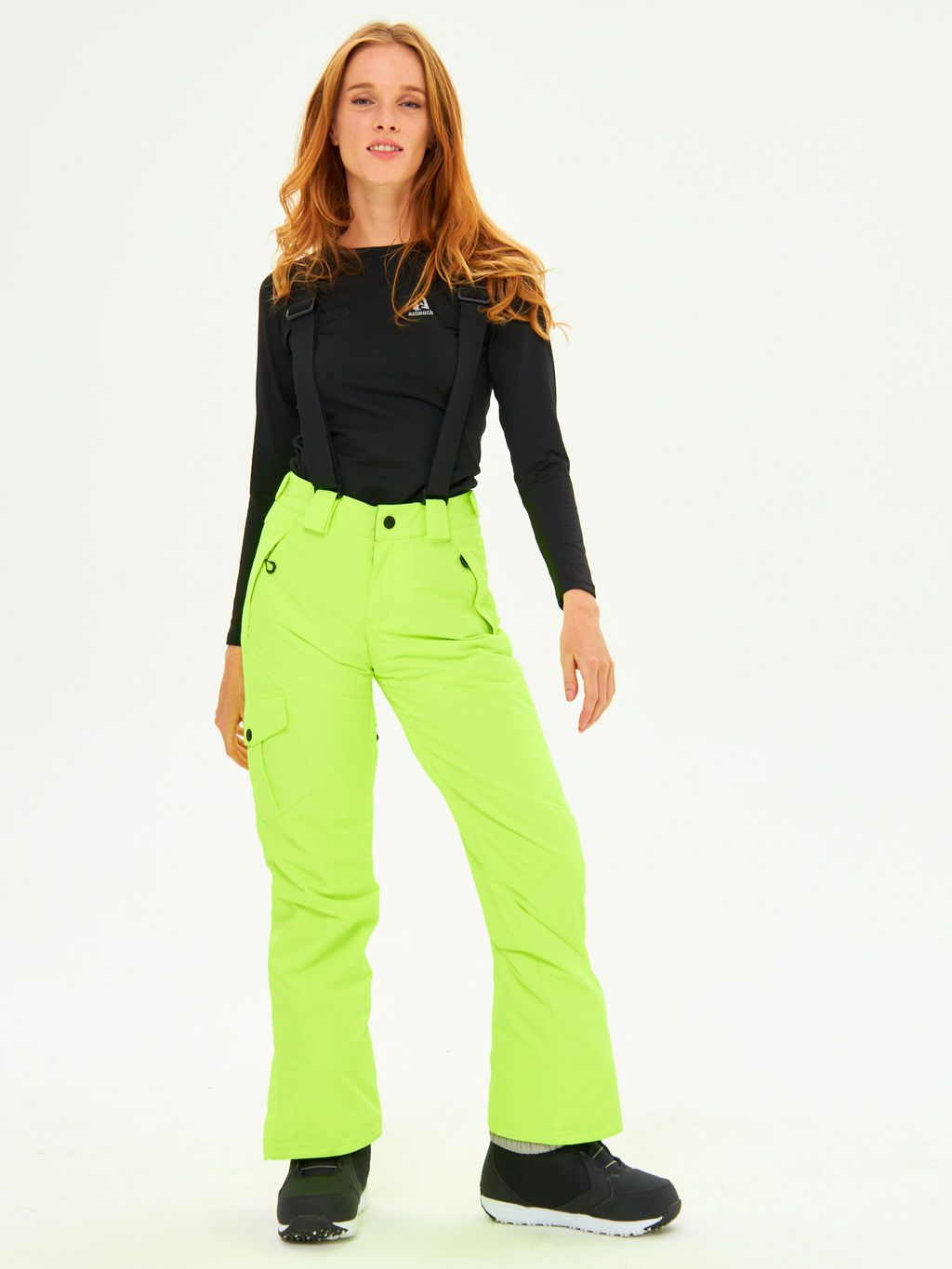Брюки зимние женские / сноубордические Alpha Endless Симфония склона_YEL Желто-зеленый  фото 7