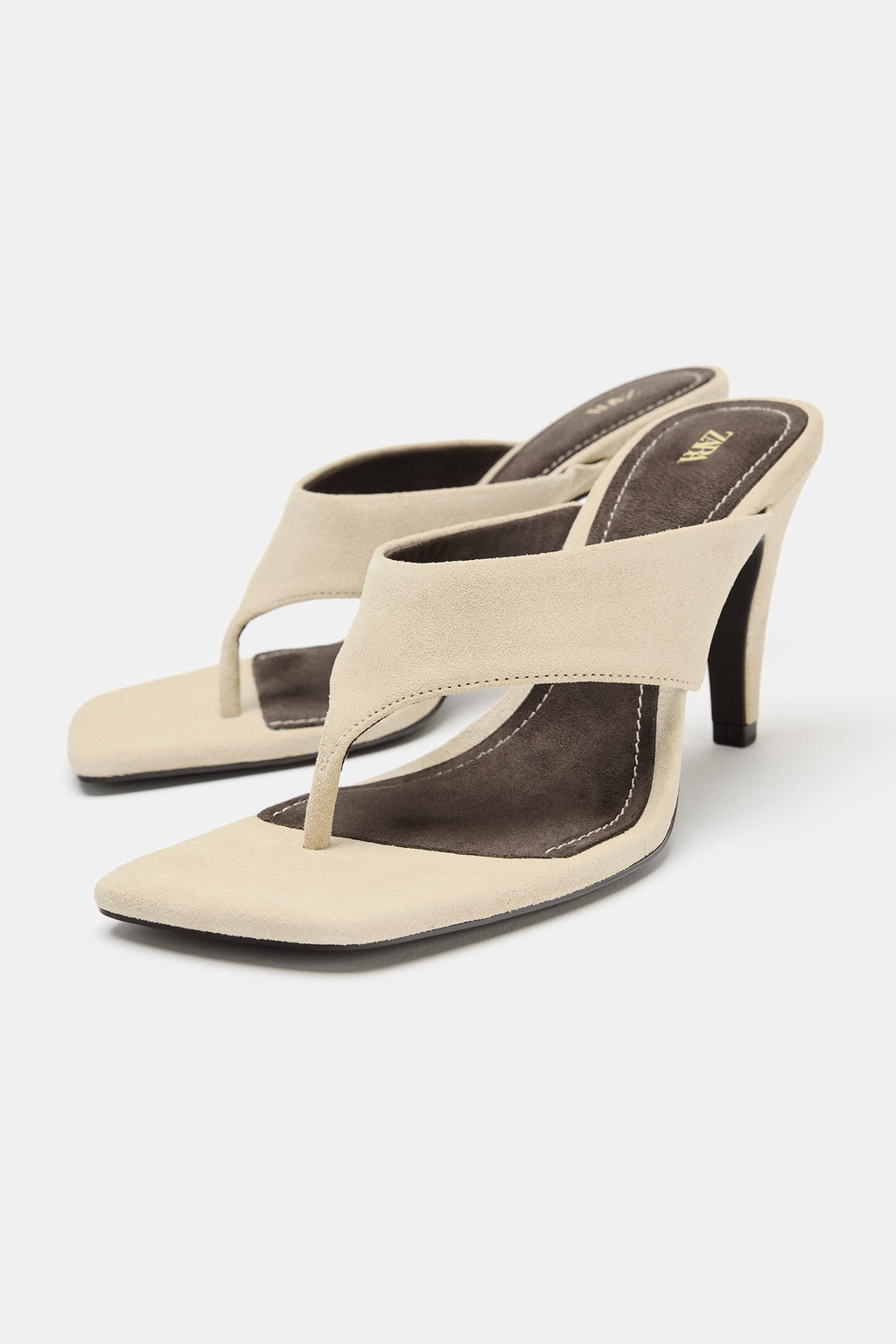 SANDALIA TAC?N ANTE / Blanco Crudo - Zara фото 3