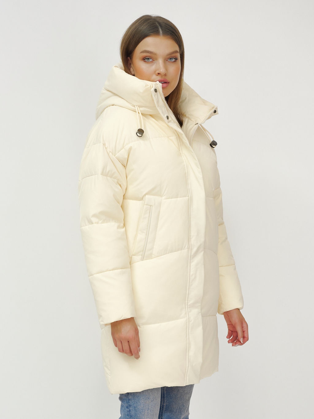 Куртка пальто зимняя синтепон светло-бежевого цвета - Mtforce фото 3