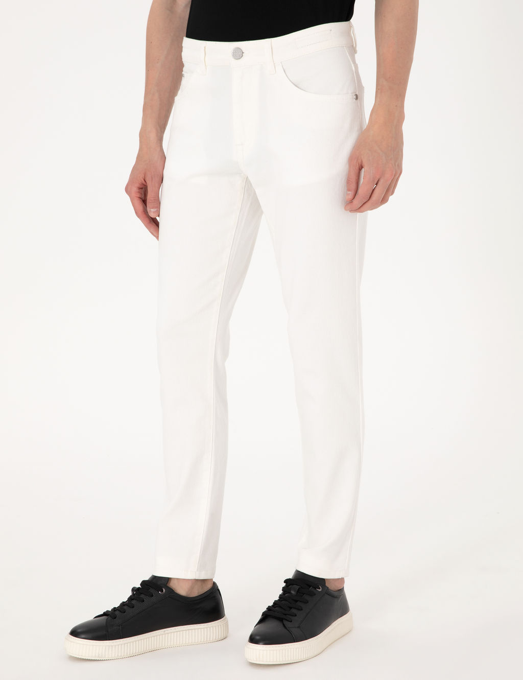 Ekru Slim Fit Jean Pantolon