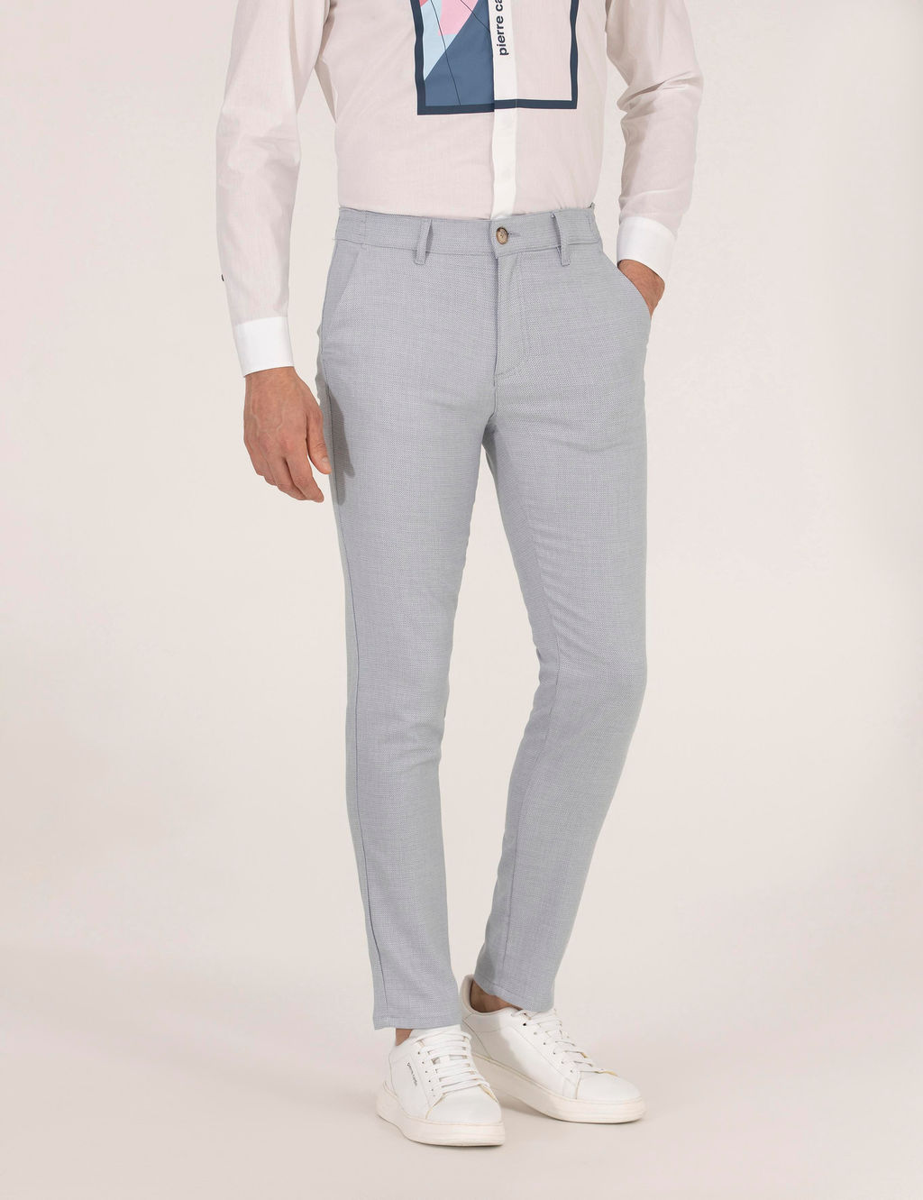 A__k Mavi Slim Fit Beli Lastikli Chino Pantolon - Pierre cardin фото 4