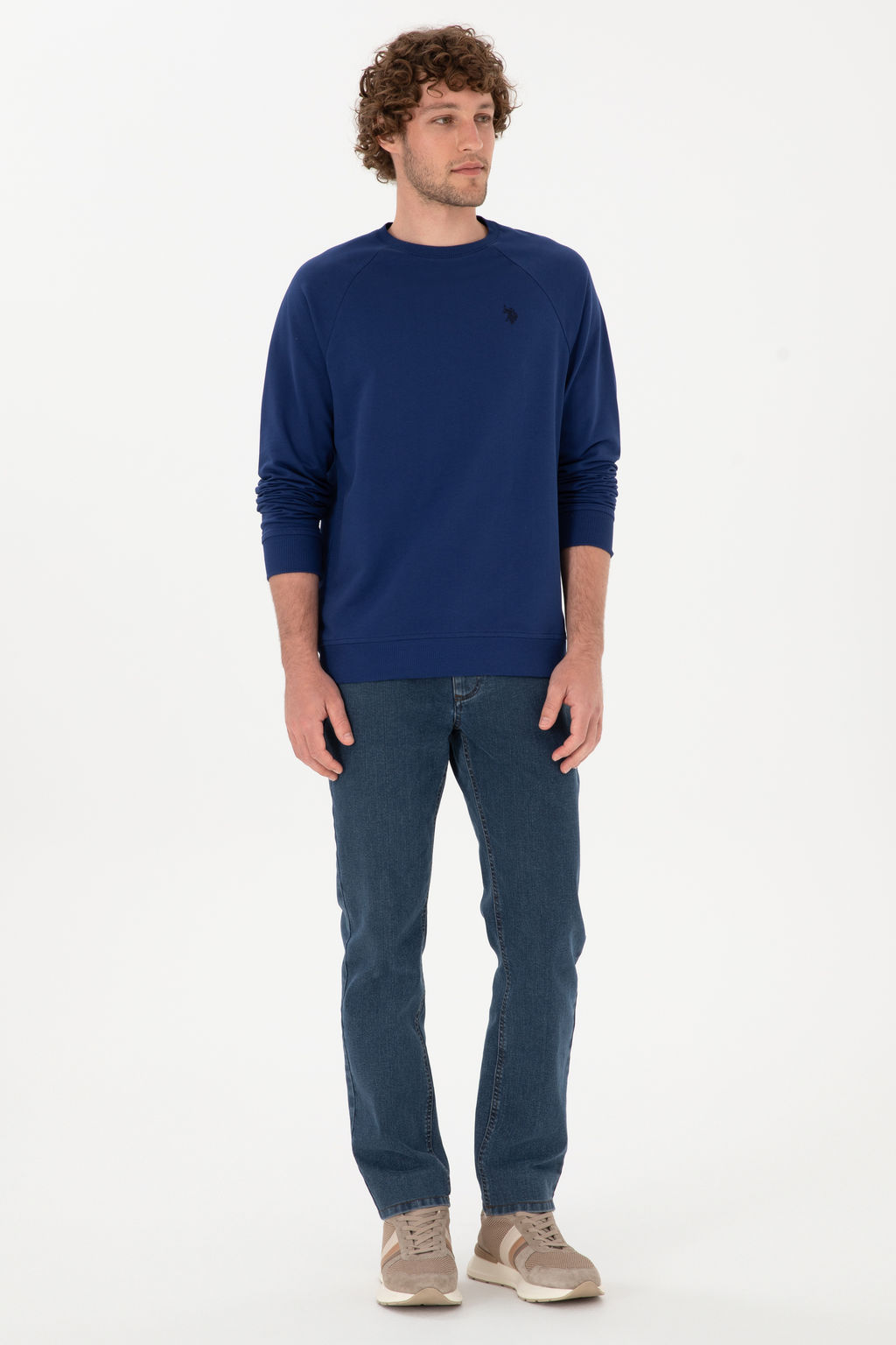 Erkek _ndigo Basic Sweatshirt Sepette S_rpriz _ndirim - U.s. polo assn фото 11