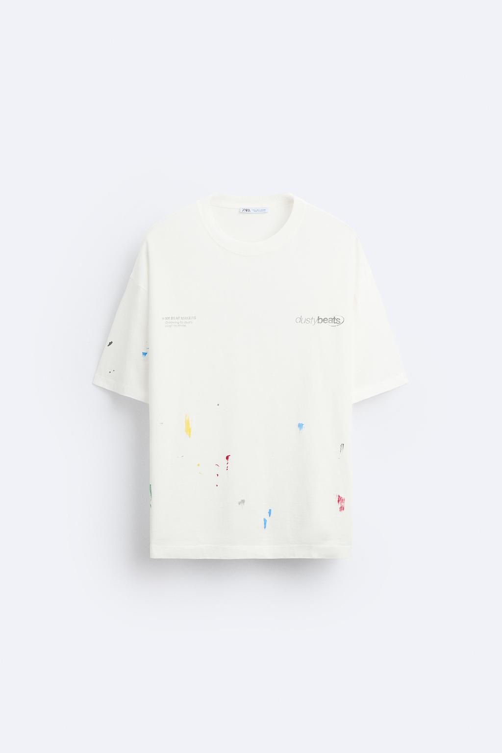PAINT SPLATTER T-SHIRT WITH SLOGANS - Zara фото 14