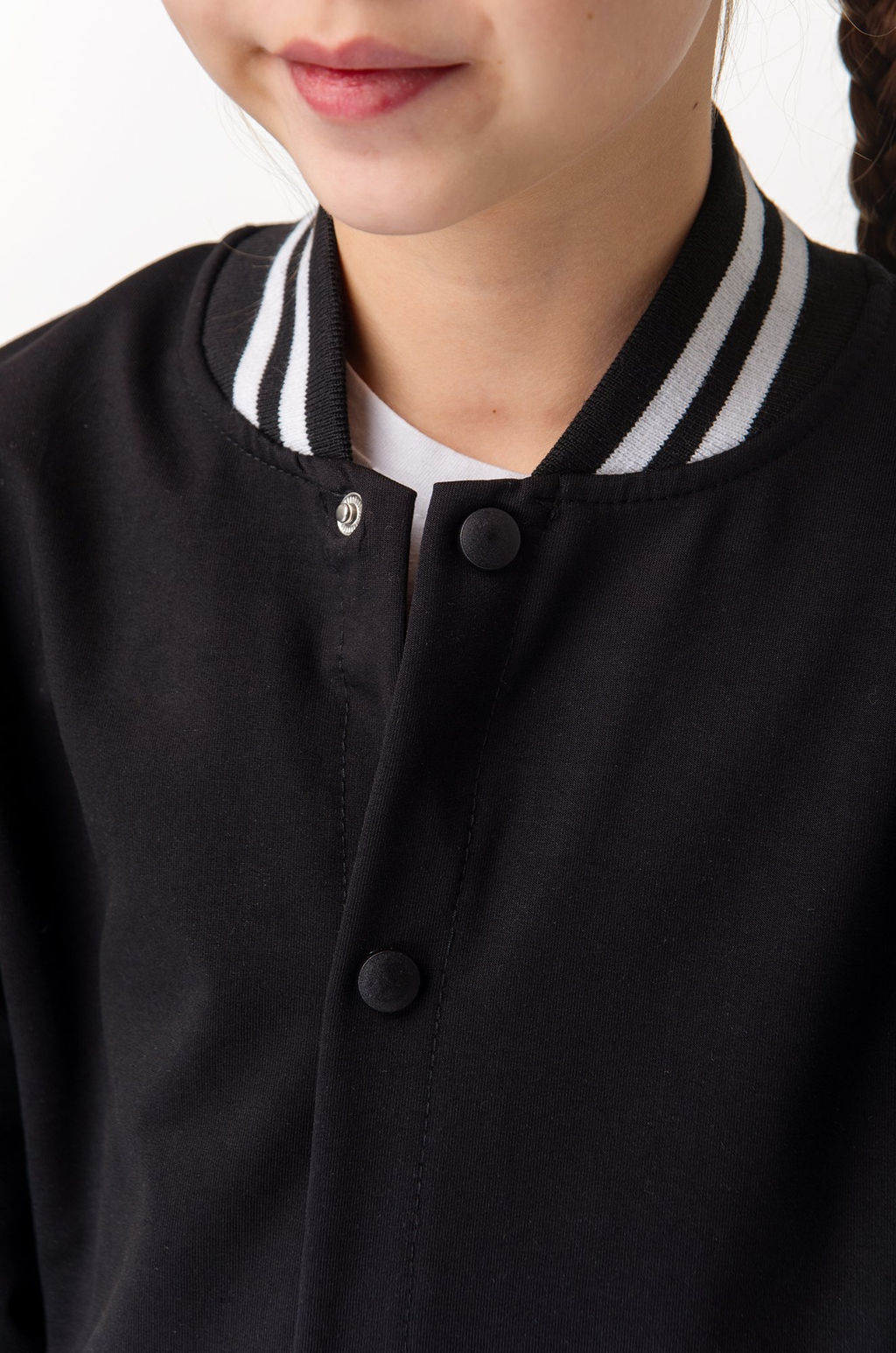 Детский бомбер из футера двухнитки с застежками на кнопках Happyfox