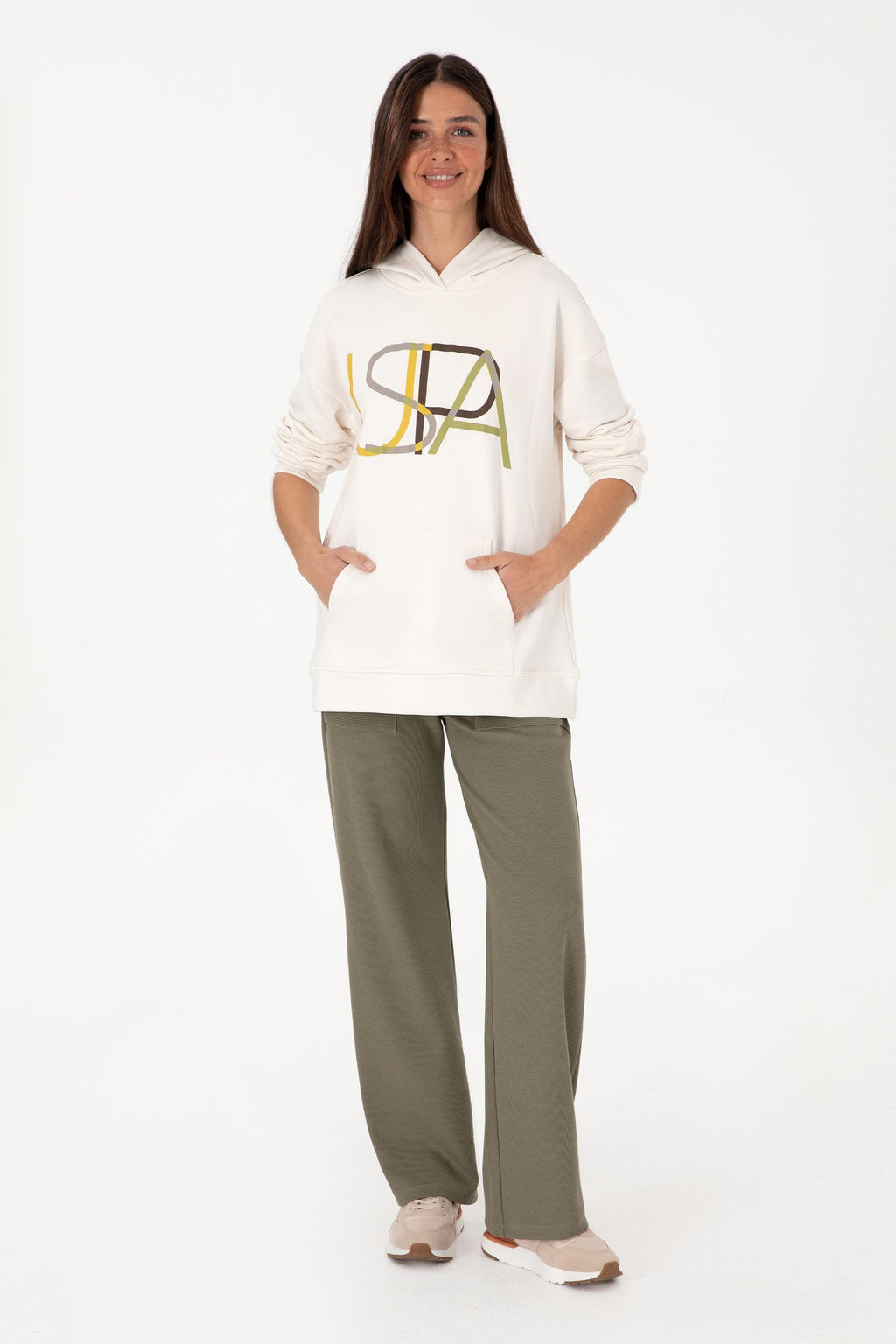 Kad_n Krem Sweatshirt Sepette S_rpriz _ndirim - U.s. polo assn фото 4