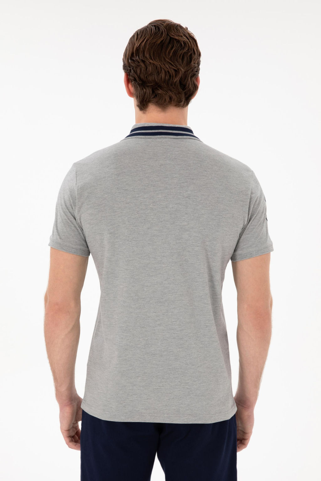 Erkek Slim Fit Polo Yaka Gri Melanj Basic Ti__rt Sepette S_rpriz _ndirim - U.s. polo assn фото 5