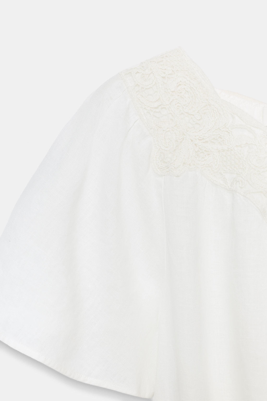 VESTIDO LINO CROCHET ZW COLLECTION / Beige claro - Zara фото 7