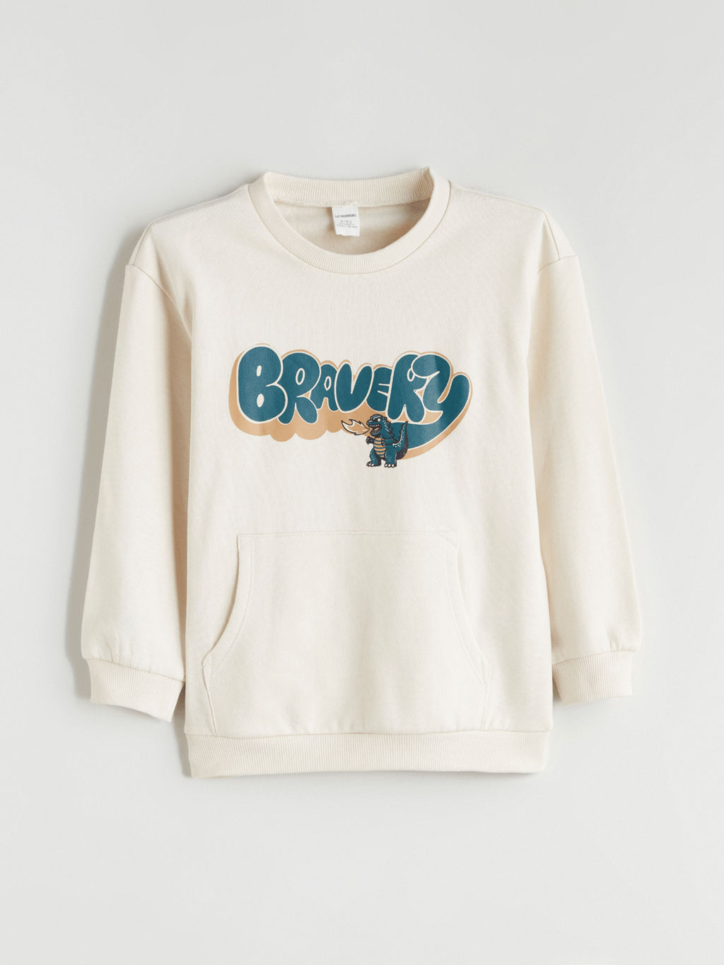 Bisiklet Yaka Bask?l? Erkek ?ocuk Sweatshirt