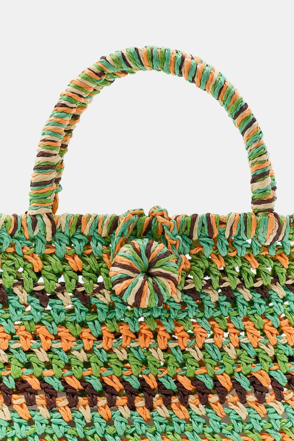 MINI BOLSO CESTO TRENZADO RAYAS / Multicolor - Zara фото 3
