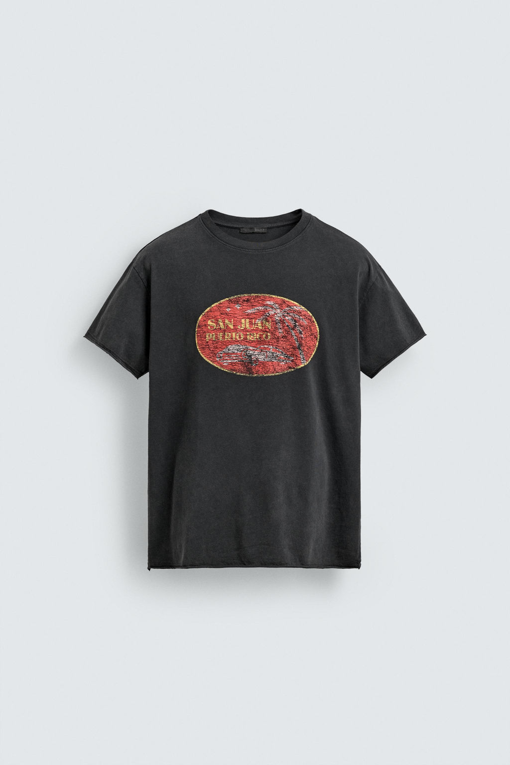 CAMISETA LAVADA SAN JUAN PUERTO RICO / Negro