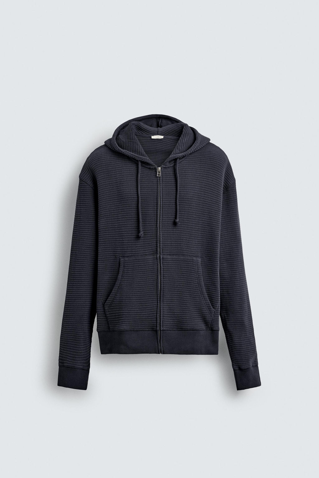 WAFFLE TEXTURED ZIP-UP SWEATSHIRT - Zara фото 7