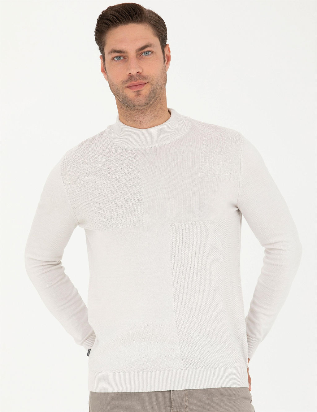 Ta_ Slim Fit Yar_m Bal_k__ Yaka Triko Kazak - Pierre cardin фото 3