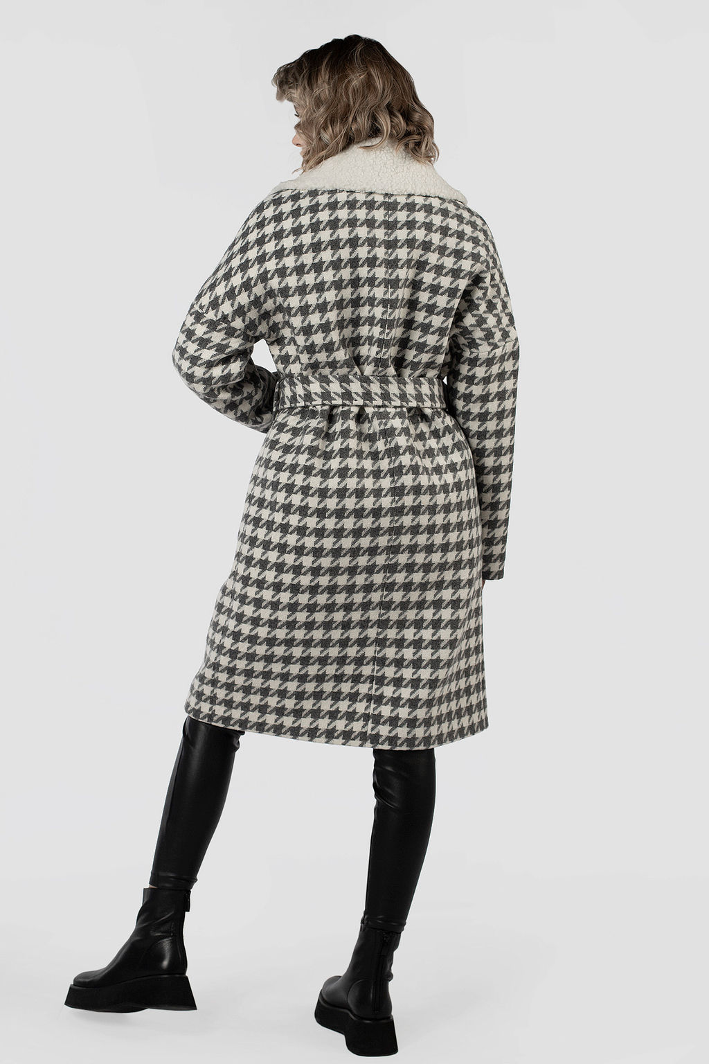 02-3165 Пальто женское утепленное (пояс) - El podio фото 5