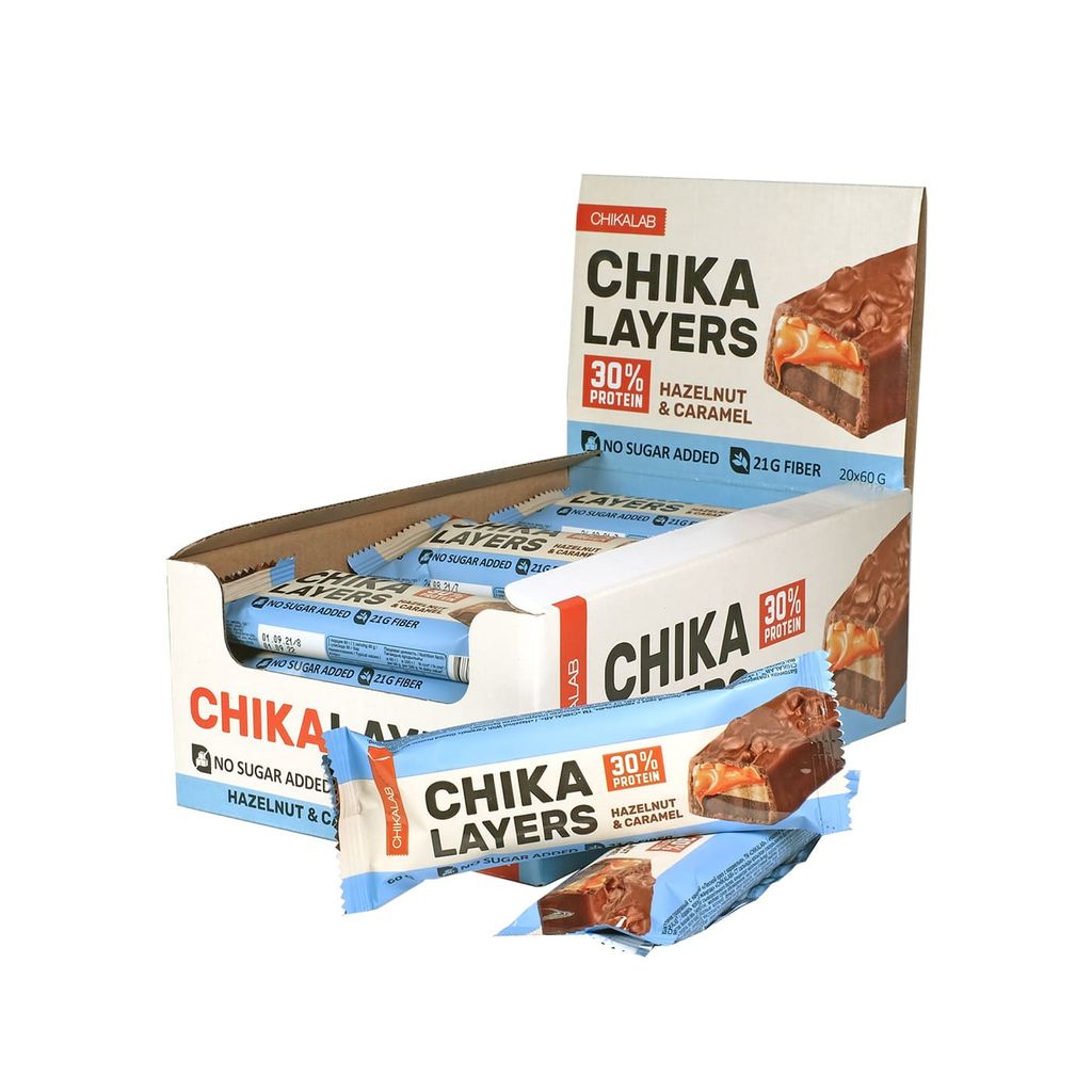 Протеиновый батончик Chikalab – Chika Layers - Hazelnut & Caramel 1 шт.