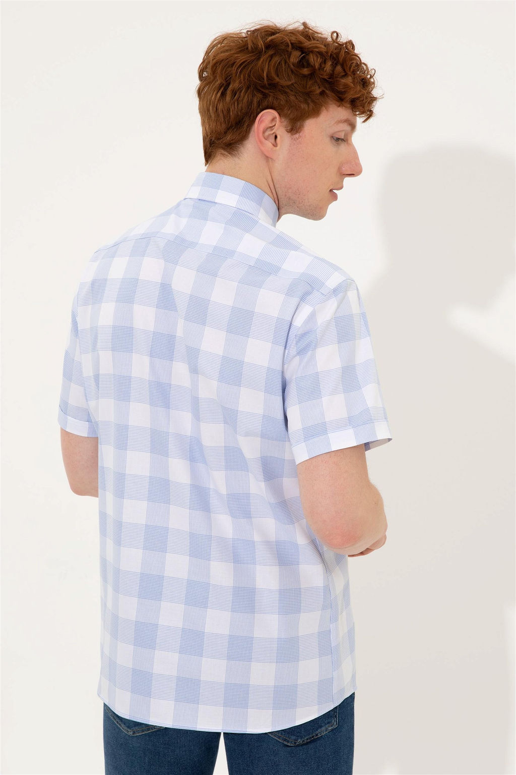 U. S. Polo Assn Мужская синяя рубашка с коротким рукавом - U.s. polo assn фото 11