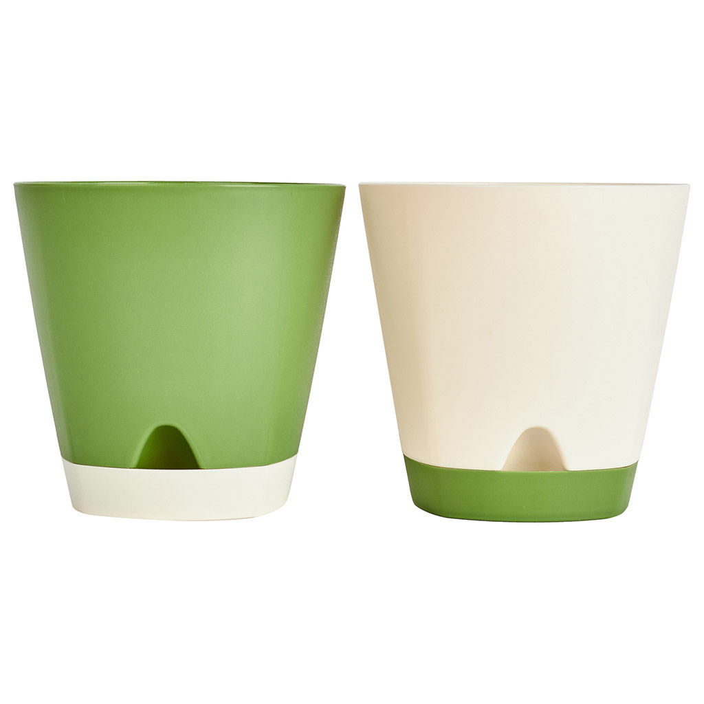 Ingreen Горшок для цветов пластмассовый Amsterdam 0,65л, д11см, h10см, с прикорневым поливом, оливковый (Россия) - Домашняя Мода фото 4