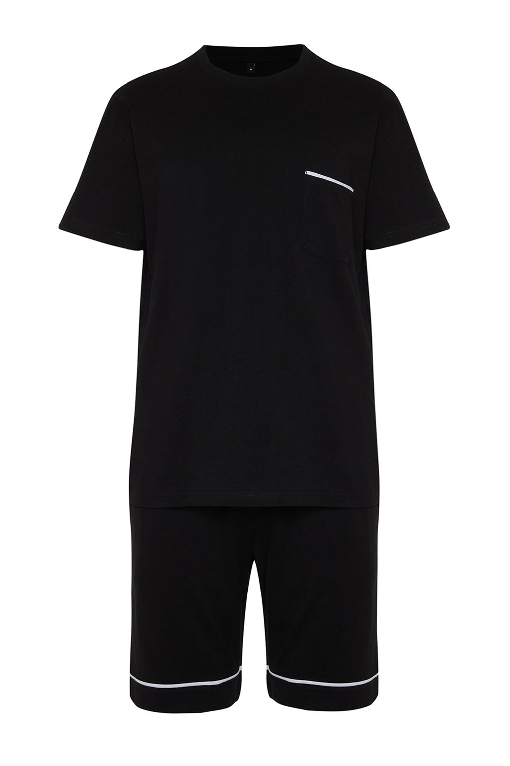 TRENDYOL MAN Gri Melanj Regular Fit Biyeli Orme Sortlu Pijama Tak?m? TMNSS24PT00021 - Trendyolmilla фото 7