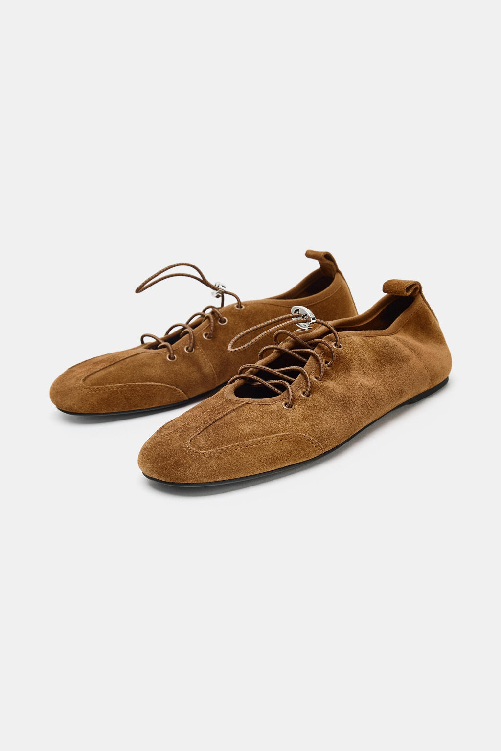 SPORTY SPLIT SUEDE FLAT SHOES - Zara фото 3