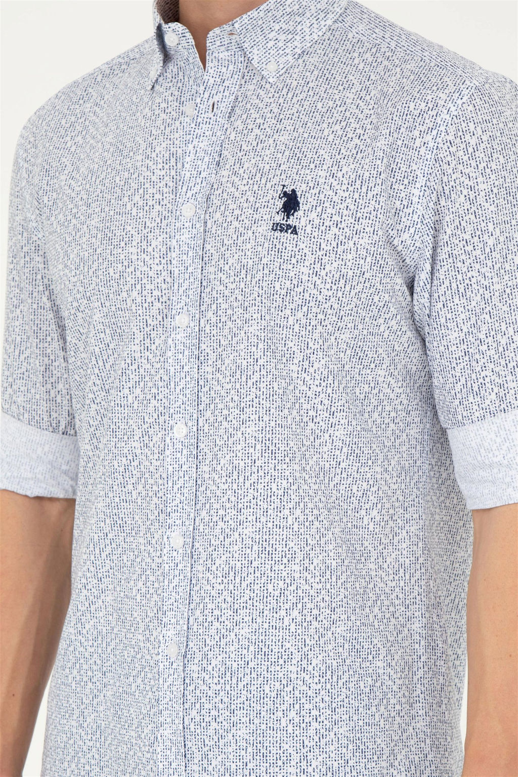 Мужская темно-синяя рубашка с длинным рукавом - U.s. polo assn фото 6