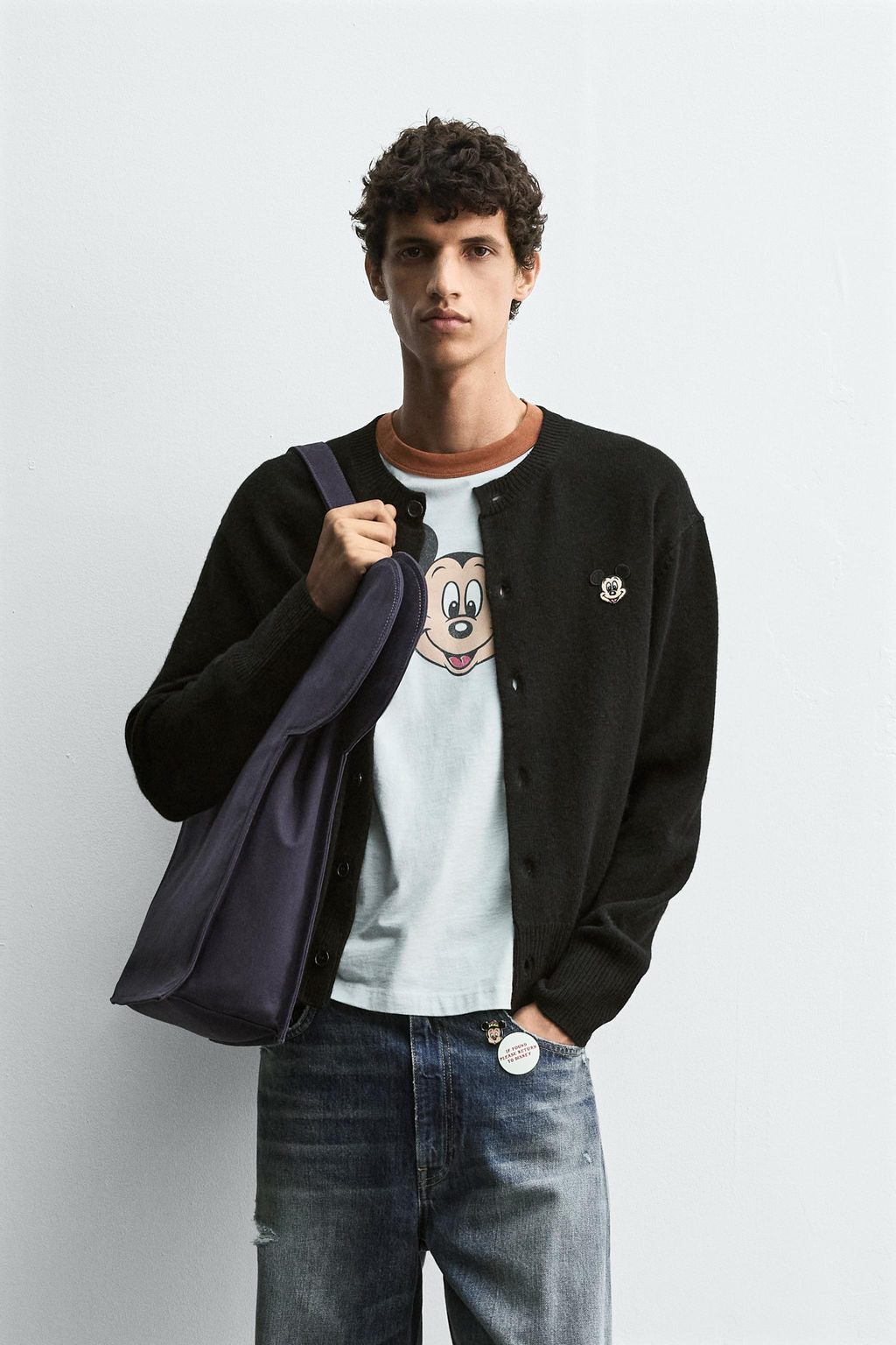 MICKEY MOUSE PATCH CARDIGAN HARRY LAMBERT FOR ZARA X DISNEY  фото 2