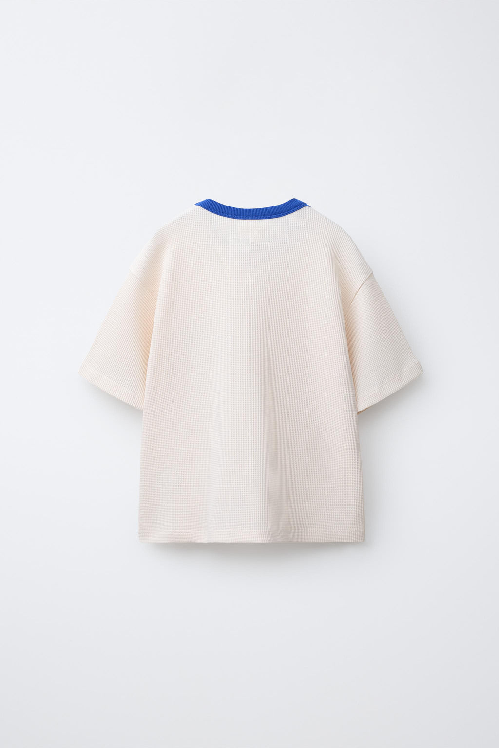 CAMISETA WAFFLE CONTRASTE / Crudo / Azul - Zara фото 3