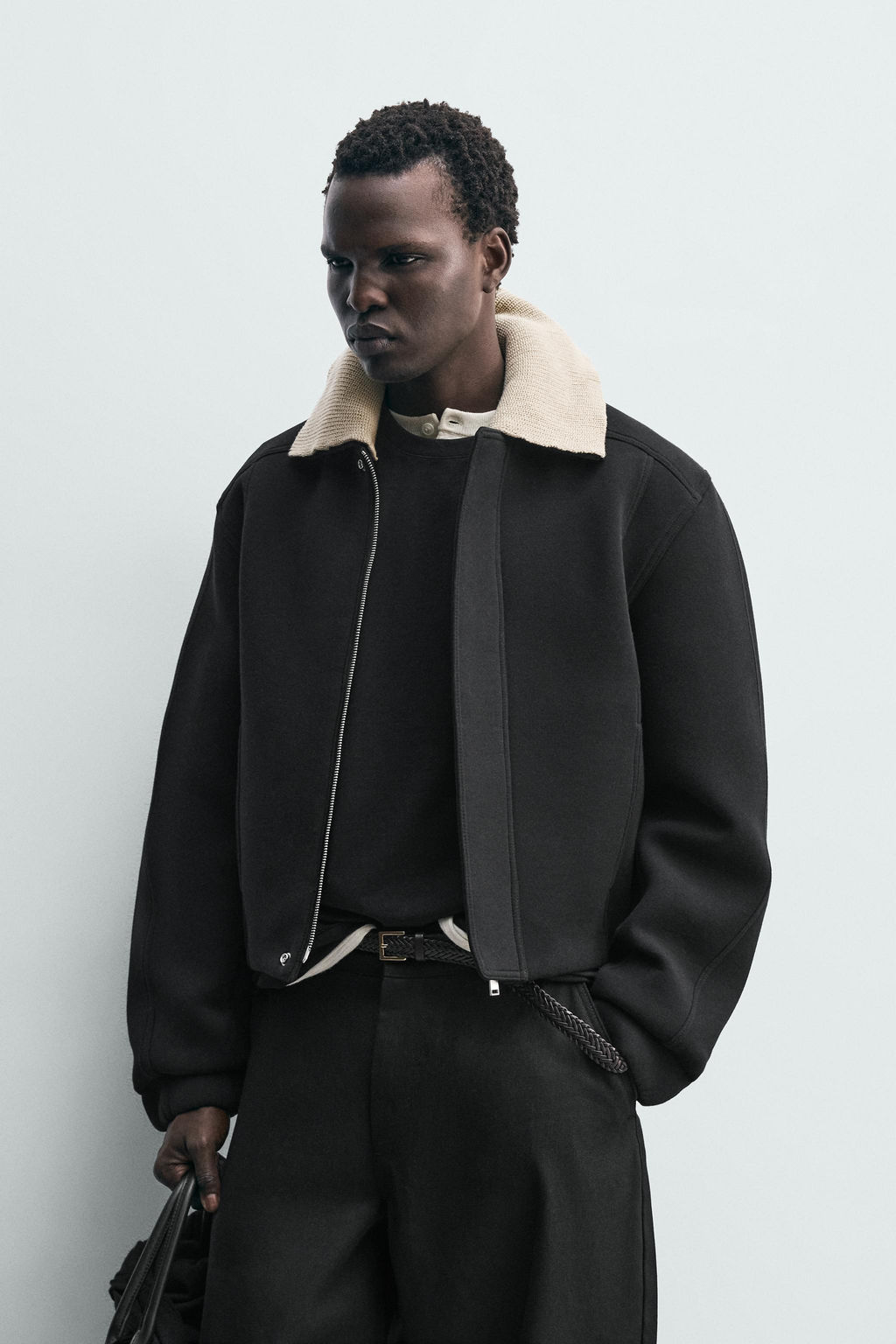 NEOPRENE-EFFECT JACKET WITH CONTRAST COLLAR - Zara фото 11
