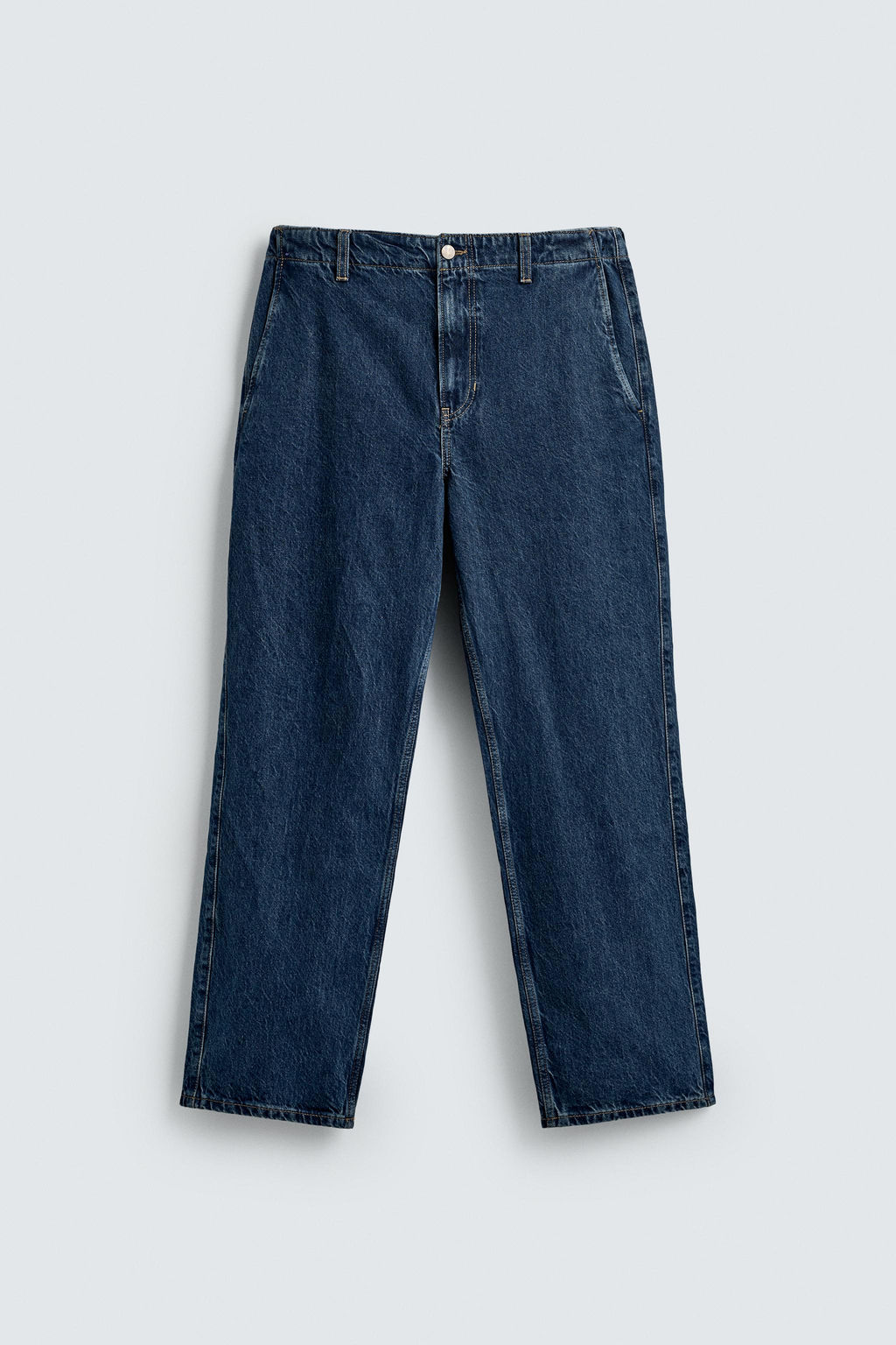 STRAIGHT-LEG DENIM CHINO TROUSERS