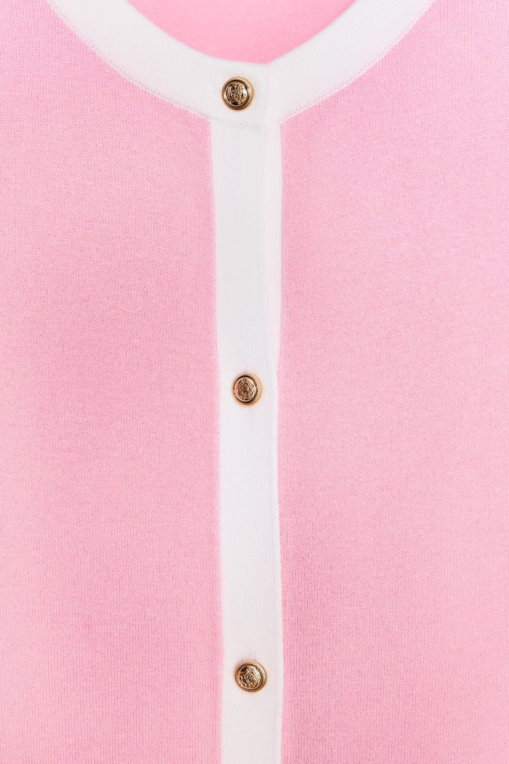 CONTRAST TRIM KNIT CARDIGAN - Zara фото 14