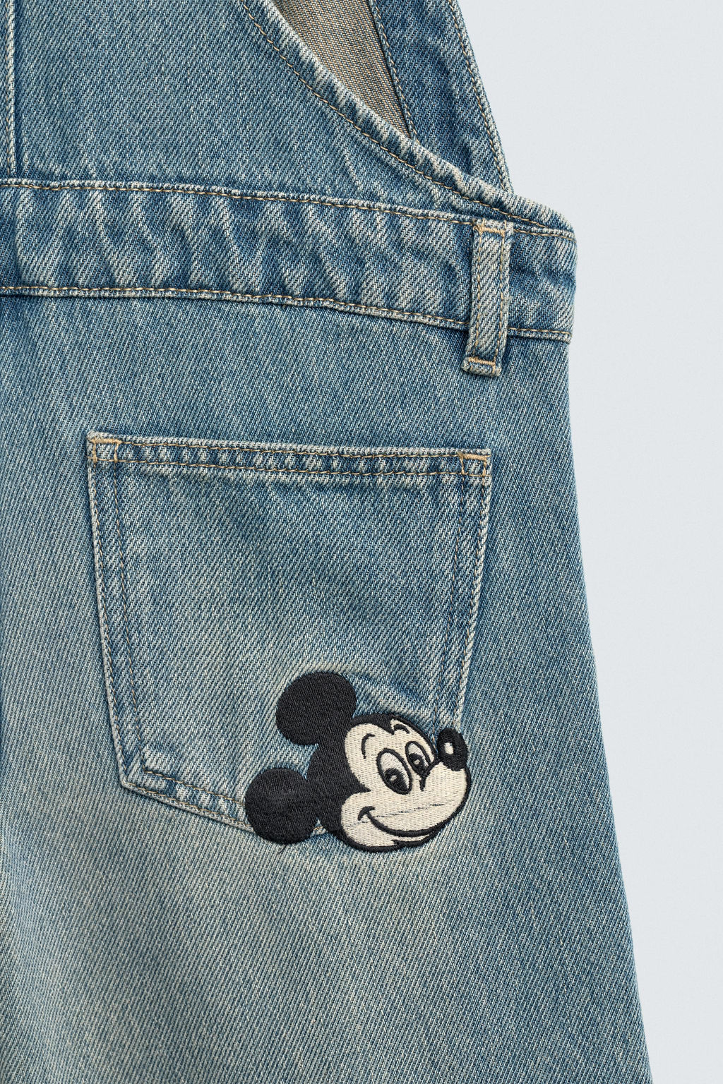MICKEY MOUSE EMBROIDERED DENIM DUNGAREES HARRY LAMBERT FOR ZARA X DISNEY  фото 4