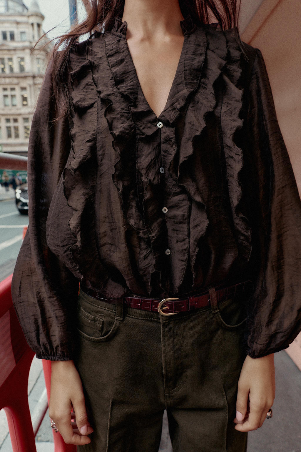 RUFFLED BLOUSE - Zara фото 5