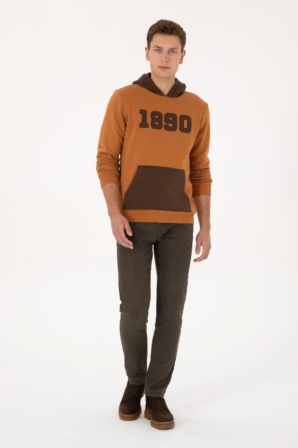 Erkek Regular Fit Kap__onlu _ardonlu A__k Haki Sweatshirt - U.s. polo assn фото 4